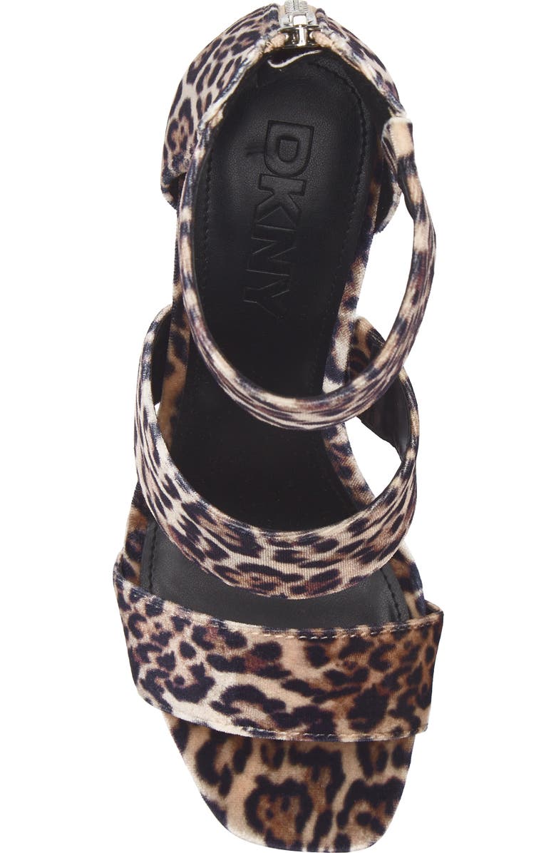 DKNY Bayzil Leopard Print Velvet Sandal, Alternate, color, Natural