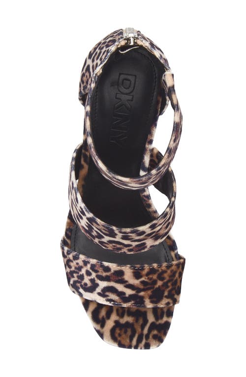 Dkny Bayzil Leopard Print Velvet Sandal In Animal Print