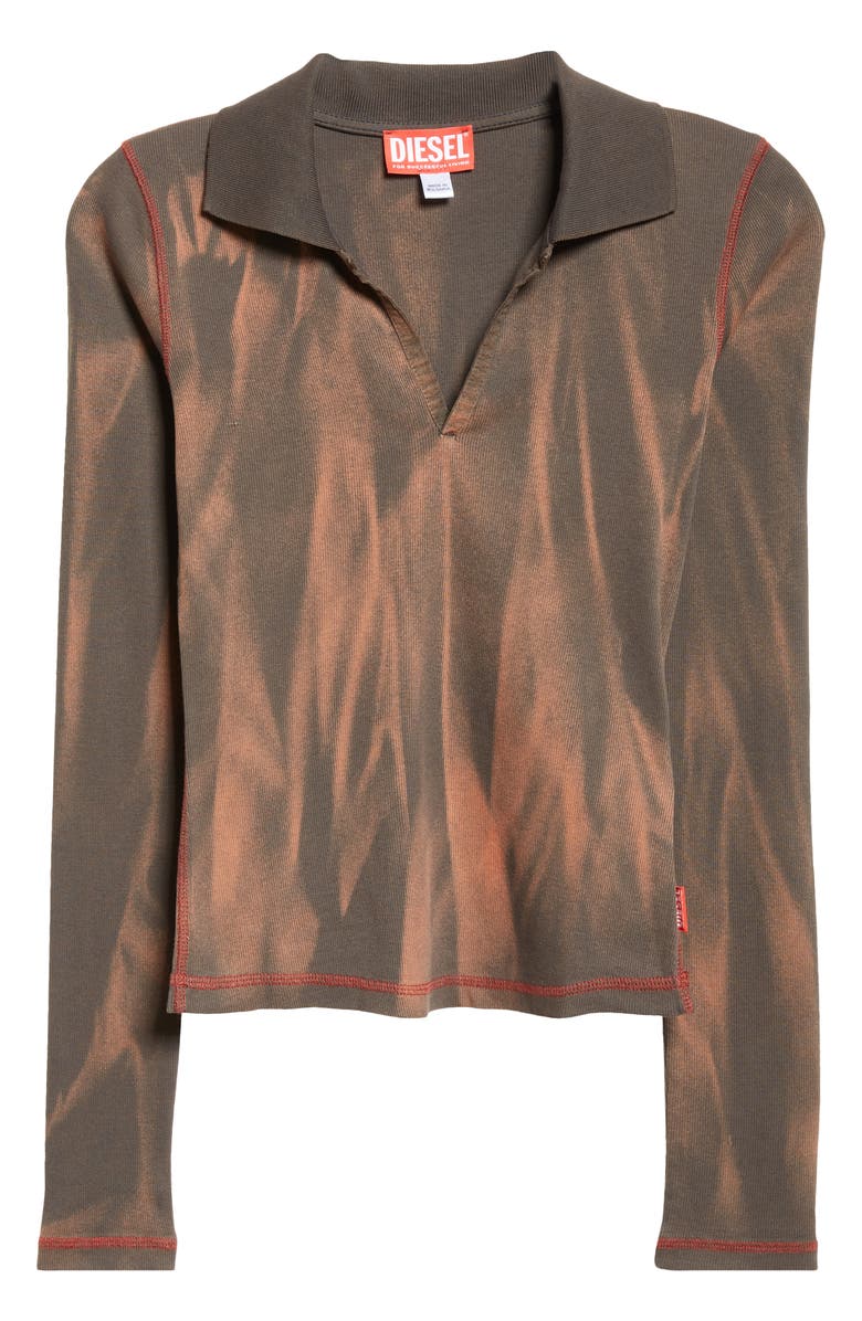 DIESEL<sup>®</sup> T-Ribs Long Sleeve Stretch Cotton Rib Polo, Alternate, color, 