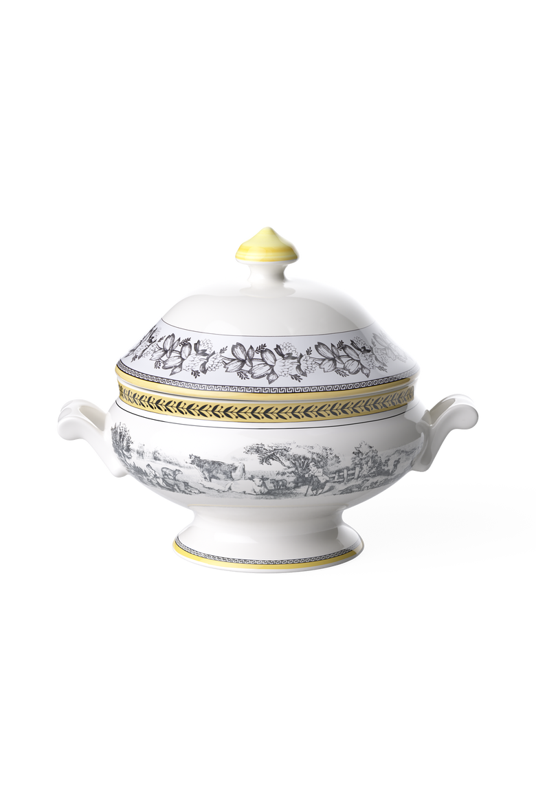 Audun Ferme Covered Bowl, Main, color, White