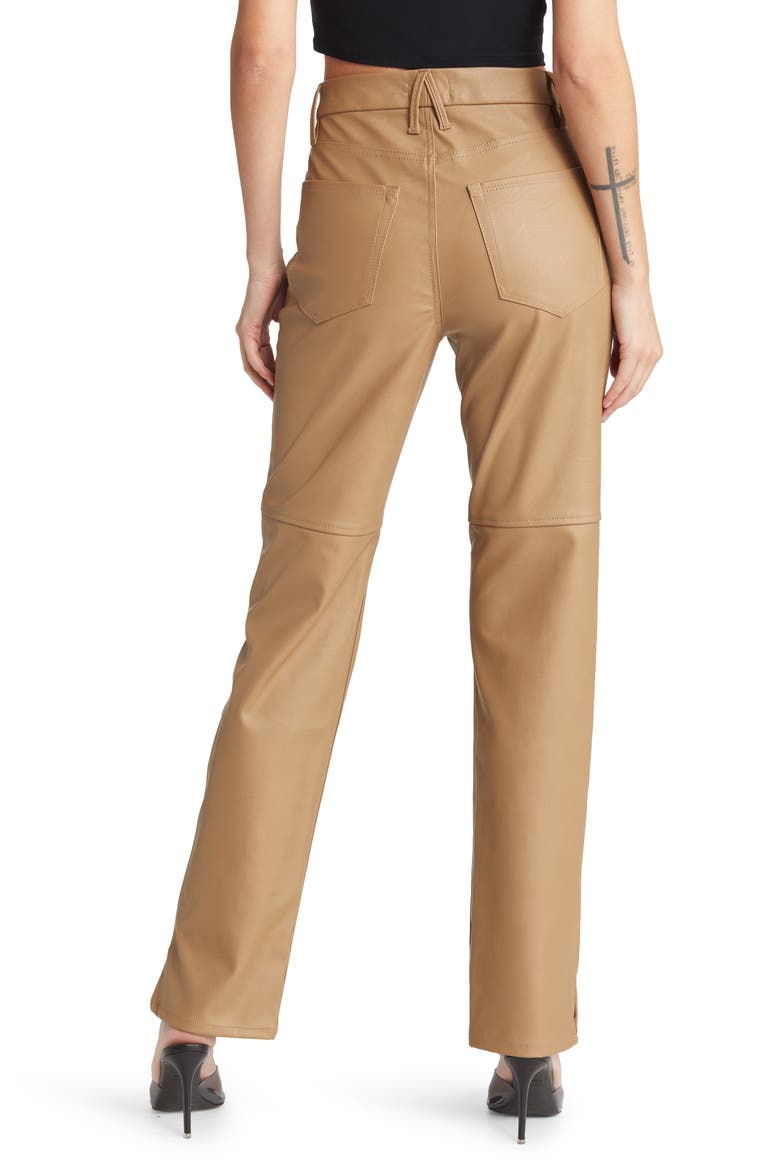 Good Boy Faux Leather Pants, Alternate, color, WARM CARAMEL003