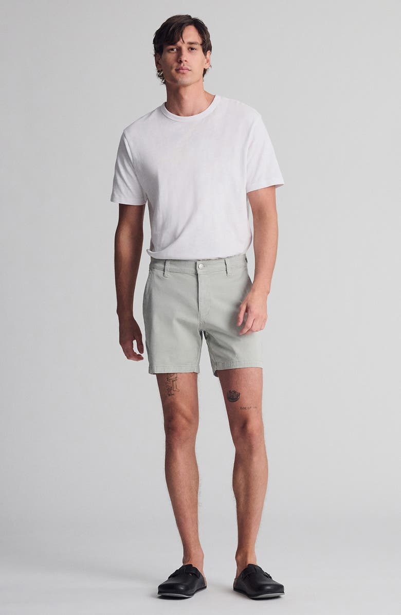 Mavi Jeans Nate Flat Front Stretch Twill Shorts, Alternate, color, Pistachio Casual Twi