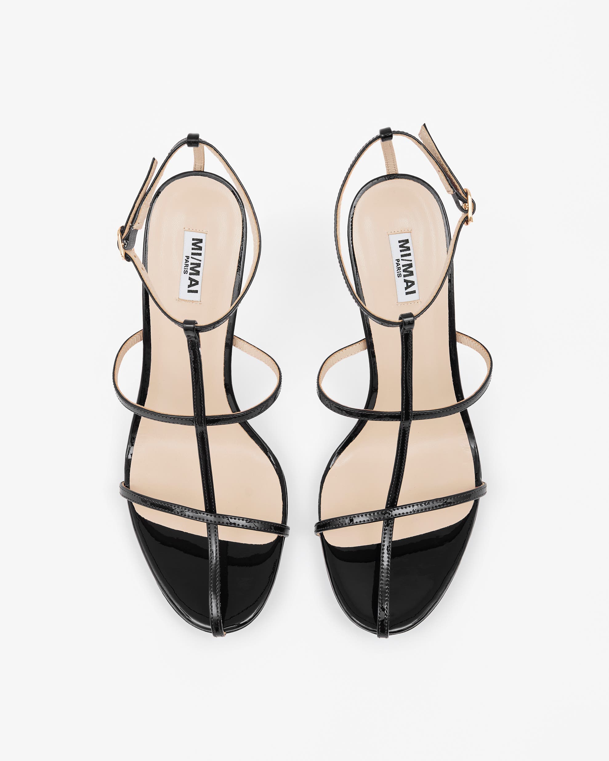 MI/MAI Gupta Patent Leather Heeled Sandals, Alternate, color, Black