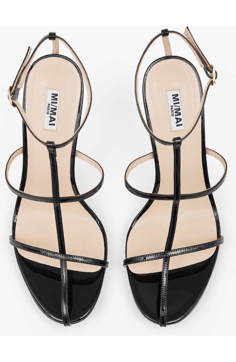 MI/MAI Gupta Patent Leather Heeled Sandals, Alternate, color, Black