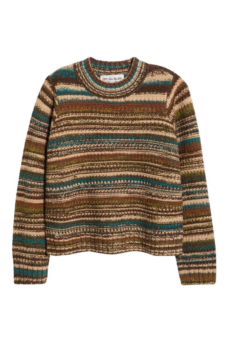 Mixed Stripe Sweater, Alternate, color, BROWN MULTI