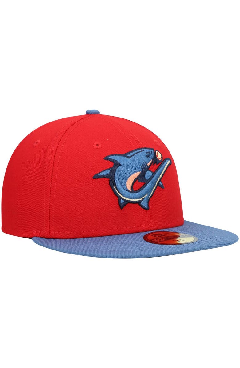 New Era Men's New Era Red Clearwater Threshers Road Authentic Collection 59FIFTY Fitted Hat, Alternate, color, 