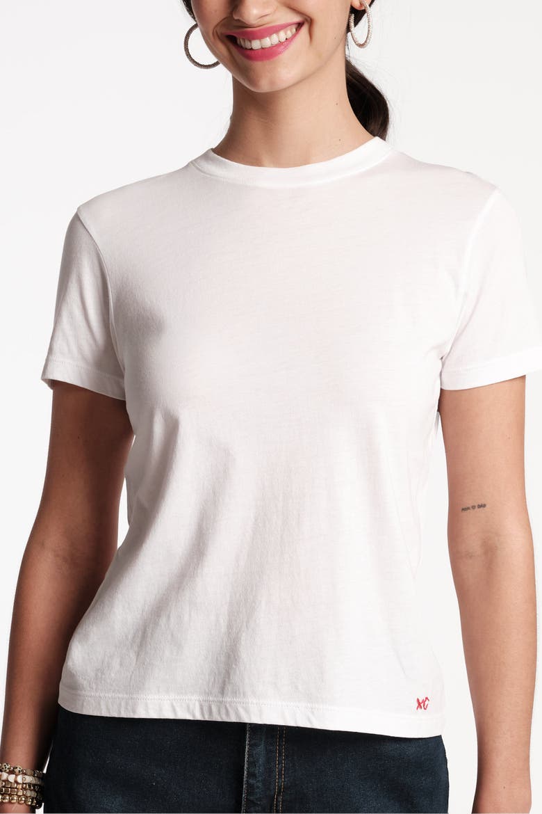 Super Crewneck Tee Shirt Pima Cotton, Main, color, White