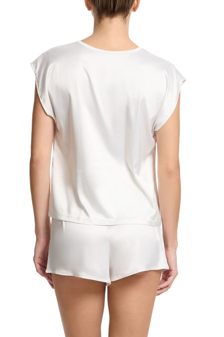 Satin Pajama Shorts, Alternate, color, LIGHT IVORY