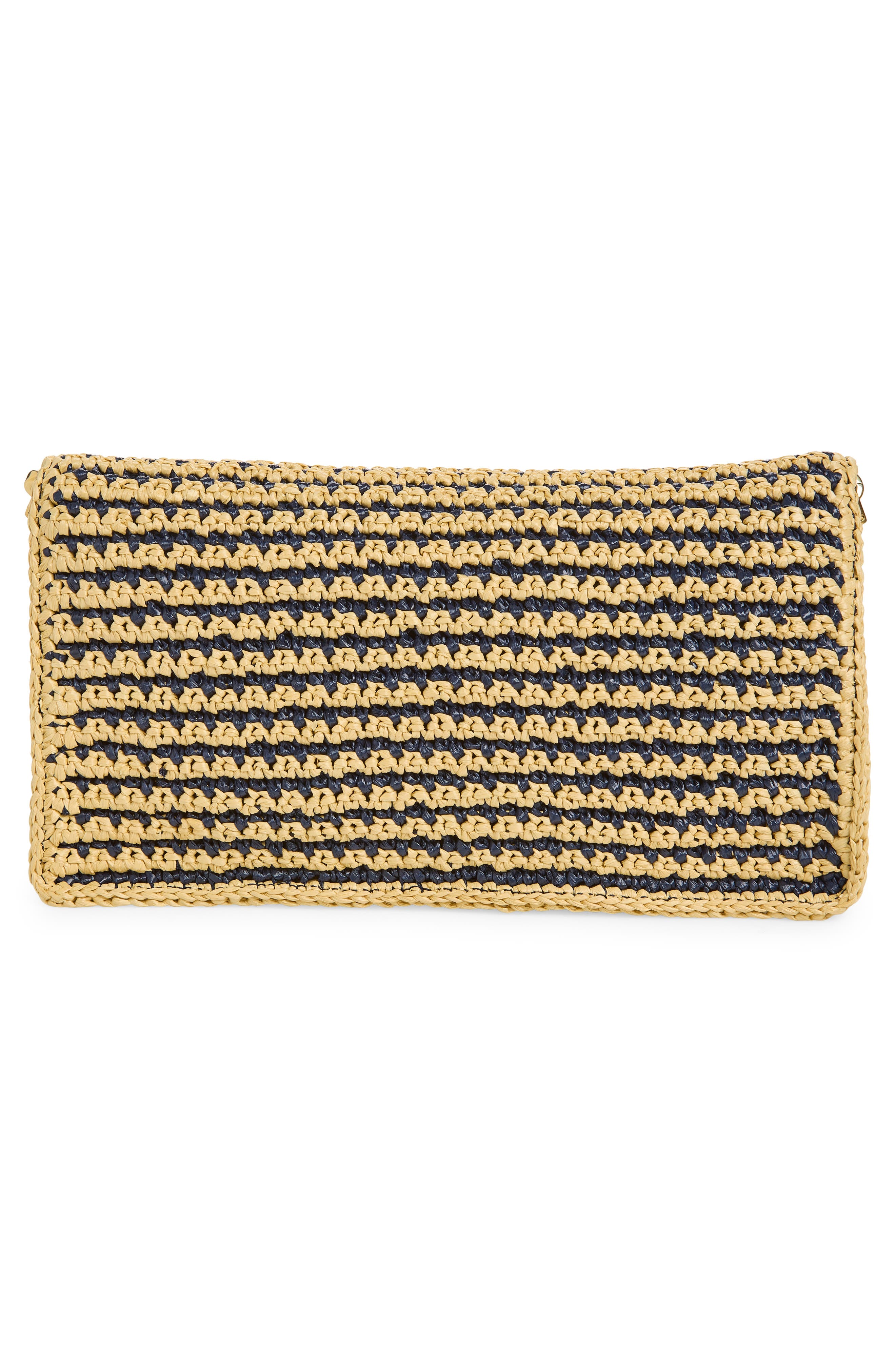 Christian Louboutin Bettina Stripe Crochet Raffia Crossbody Bag, Alternate, color, Naturel/Last Night