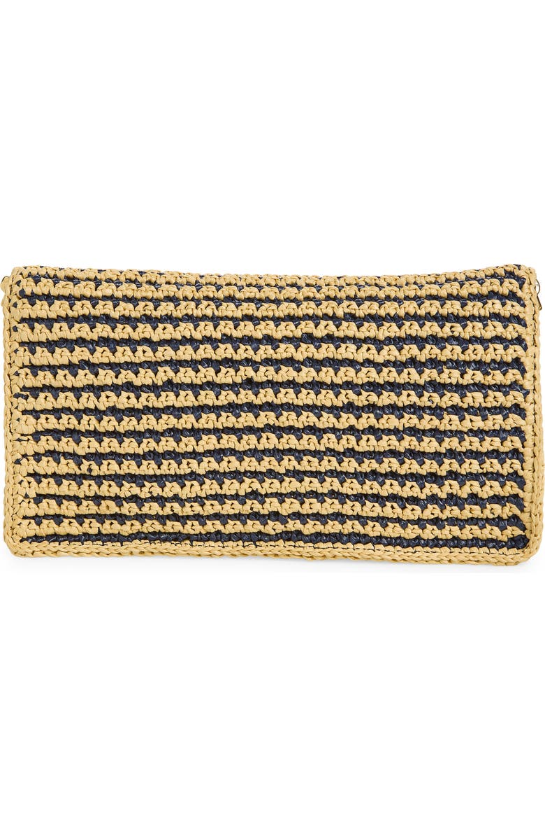 Christian Louboutin Bettina Stripe Crochet Raffia Crossbody Bag, Alternate, color, Naturel/Last Night