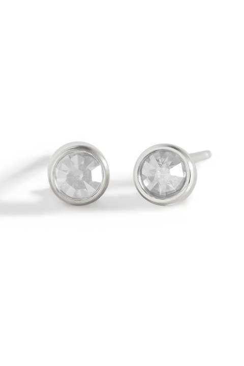 Birthstone Bezel Studs