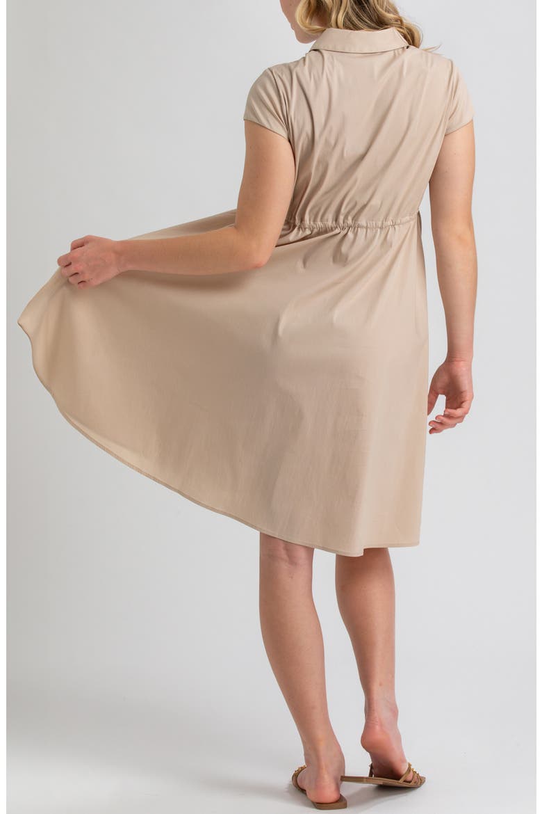 Button Down Maternity Shirtdress, Alternate, color, BEIGE