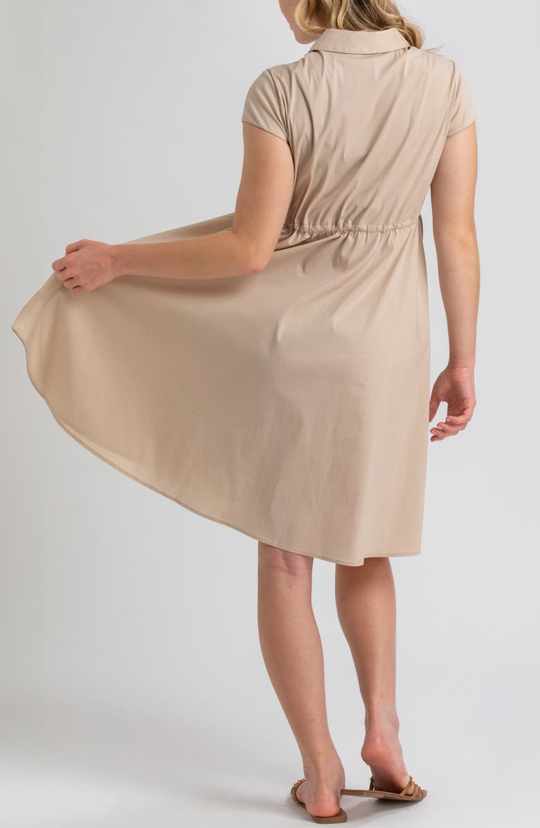 PIETRO BRUNELLI MATERNITY Button Down Maternity Shirtdress, Alternate, color, Beige