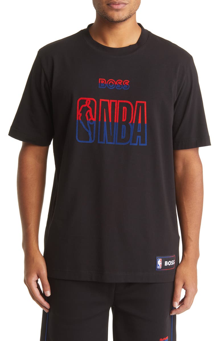 BOSS x NBA Stretch Cotton Graphic Tee, Main, color, 