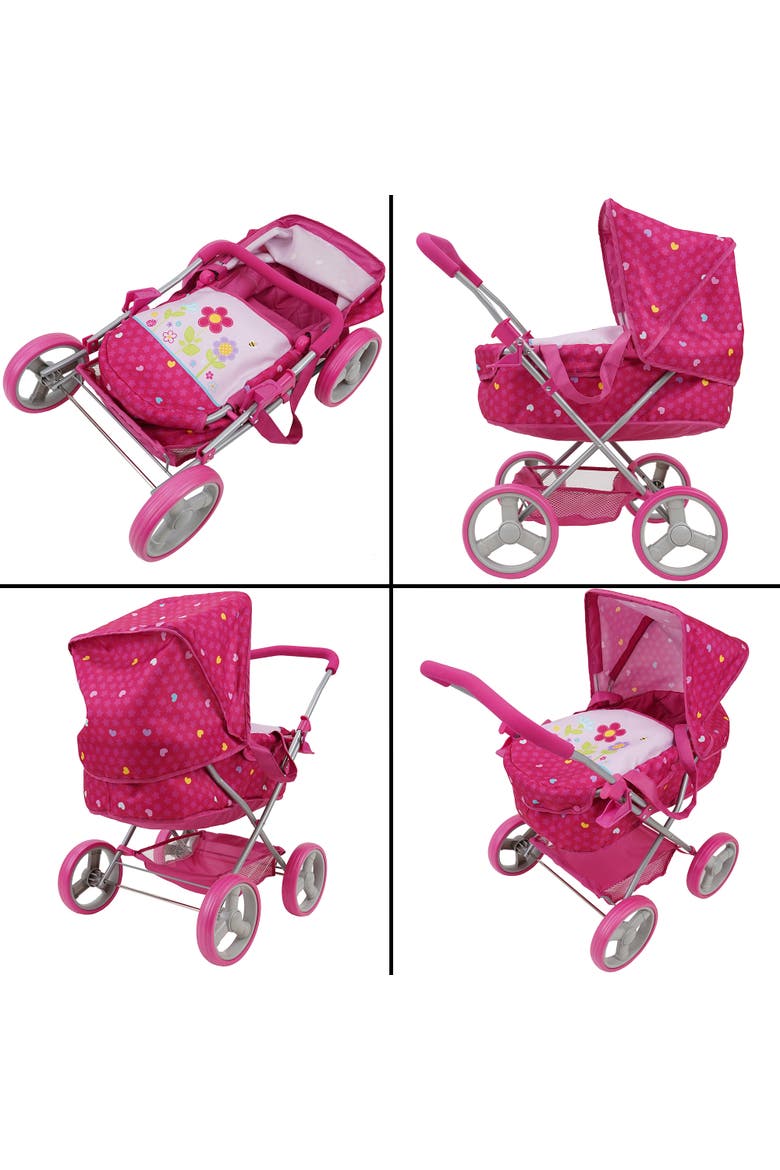 Garden Doll Pram Large Canopy, Alternate, color, Pink