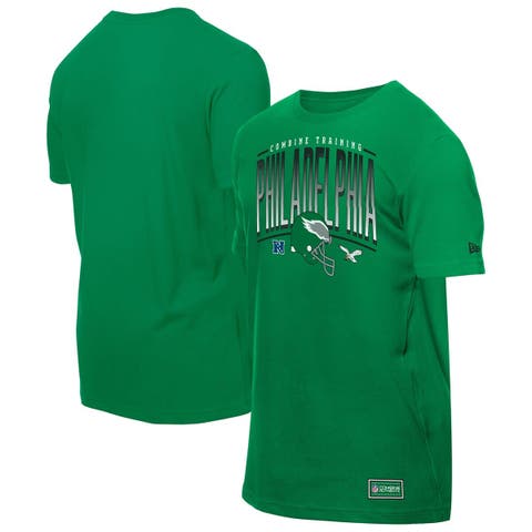 Men's New Era  Green Philadelphia Eagles Combine Authentic Training Throwback T-Shirt