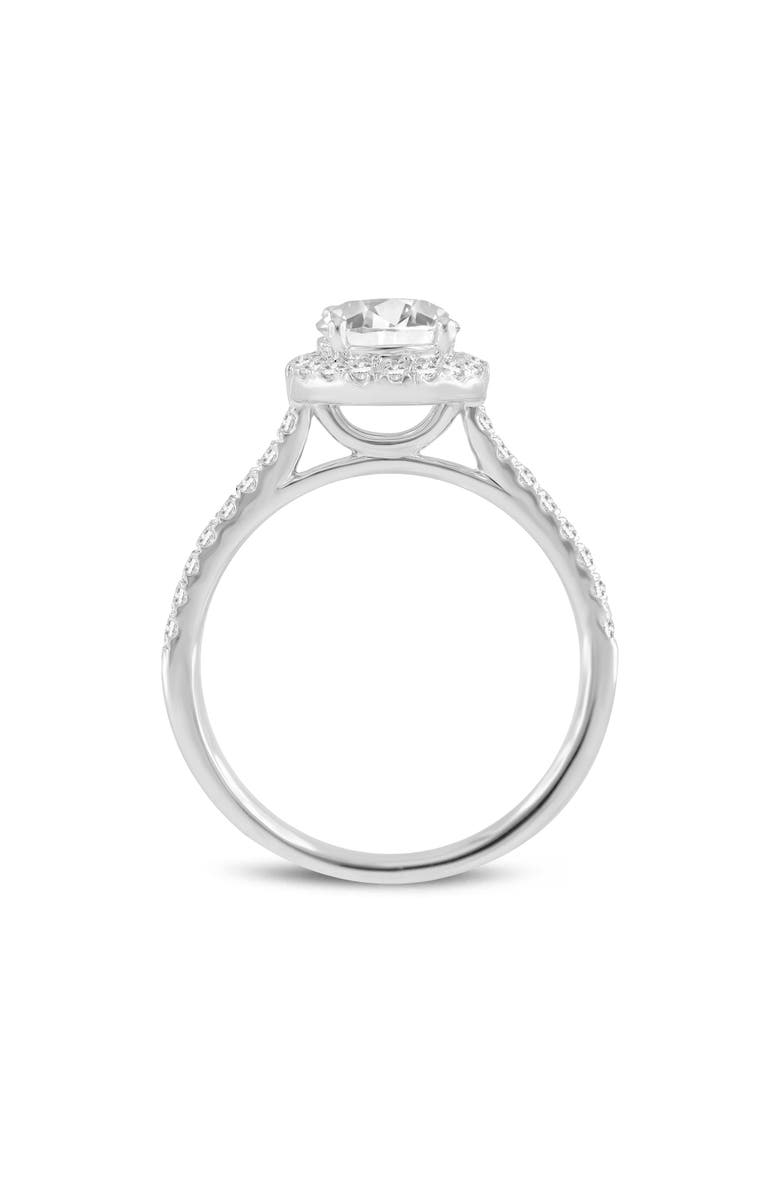 LuvMyJewelry Solstice 14K White Gold Round Cut Lab Grown Diamond Halo Engagement Ring - 1.3 Ct, Alternate, color, 14K White Gold