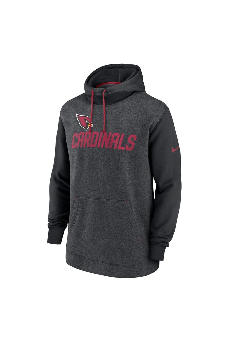 Men's Nike Heathered Charcoal/Black Arizona Cardinals Surrey Legacy Pullover Hoodie, Alternate, color, Heather Charcoal