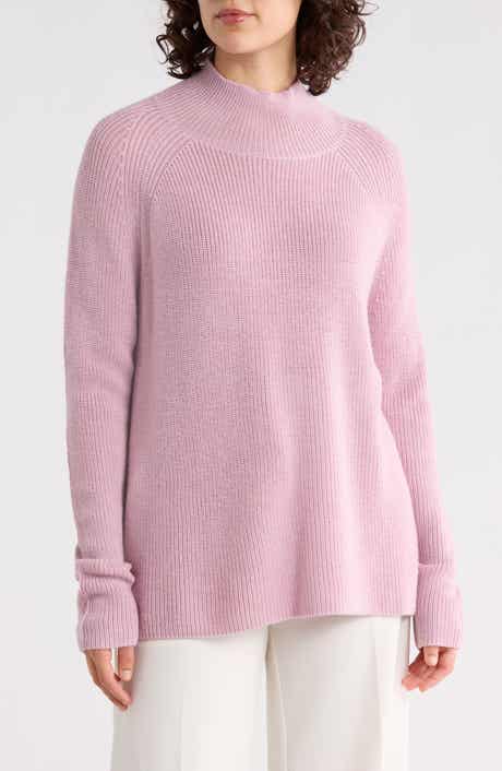 Eileen Fisher Raglan Sleeve Merino Wool Turtleneck Sweater