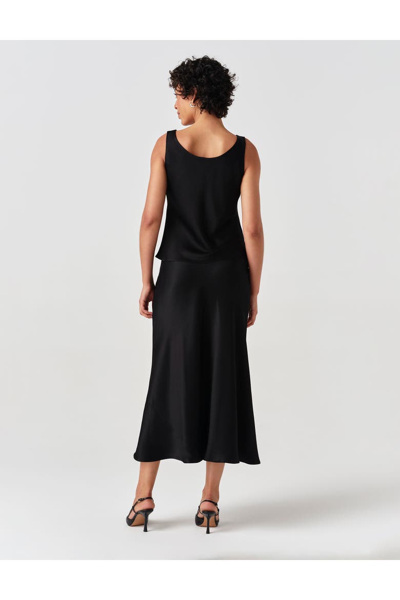 Nyla Cowl Neck Satin Top, Alternate, color, Black