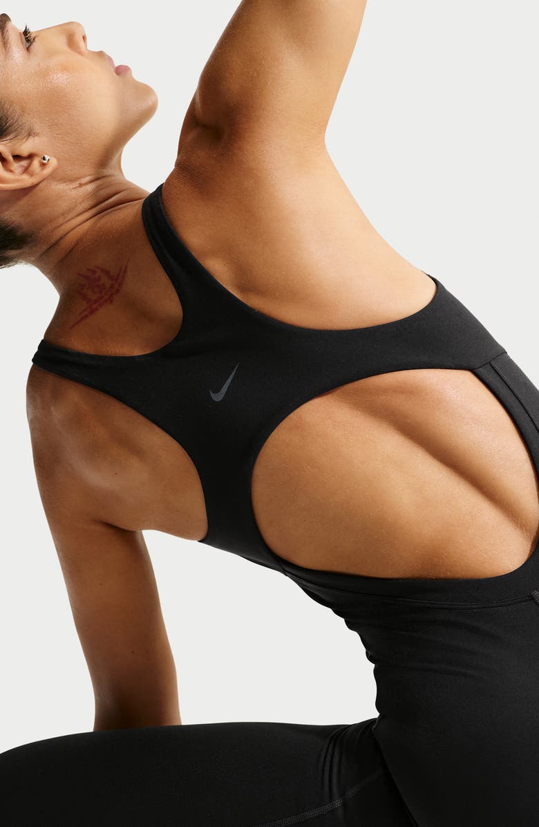 Nike Zenvy Dri-FIT Cutout Racerback Bodysuit, Alternate, color, Black/ Cool Grey