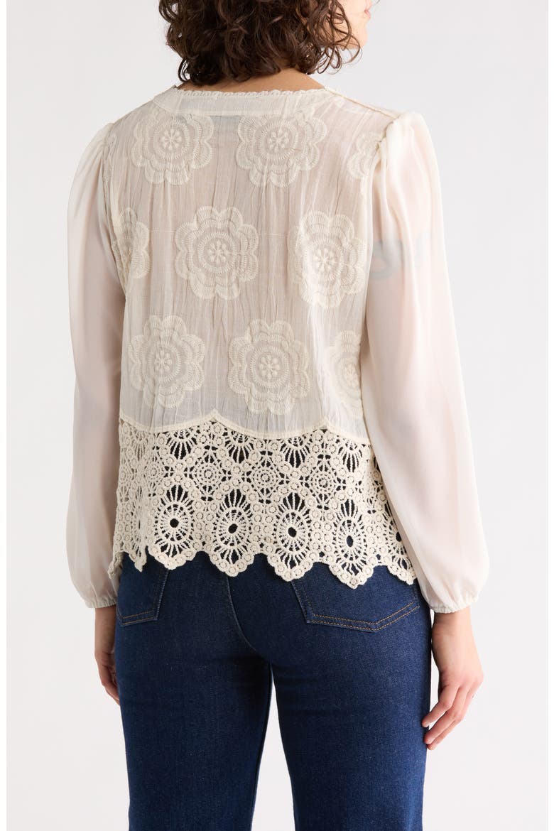 Floral Embroidered Cardigan, Alternate, color, NATURAL
