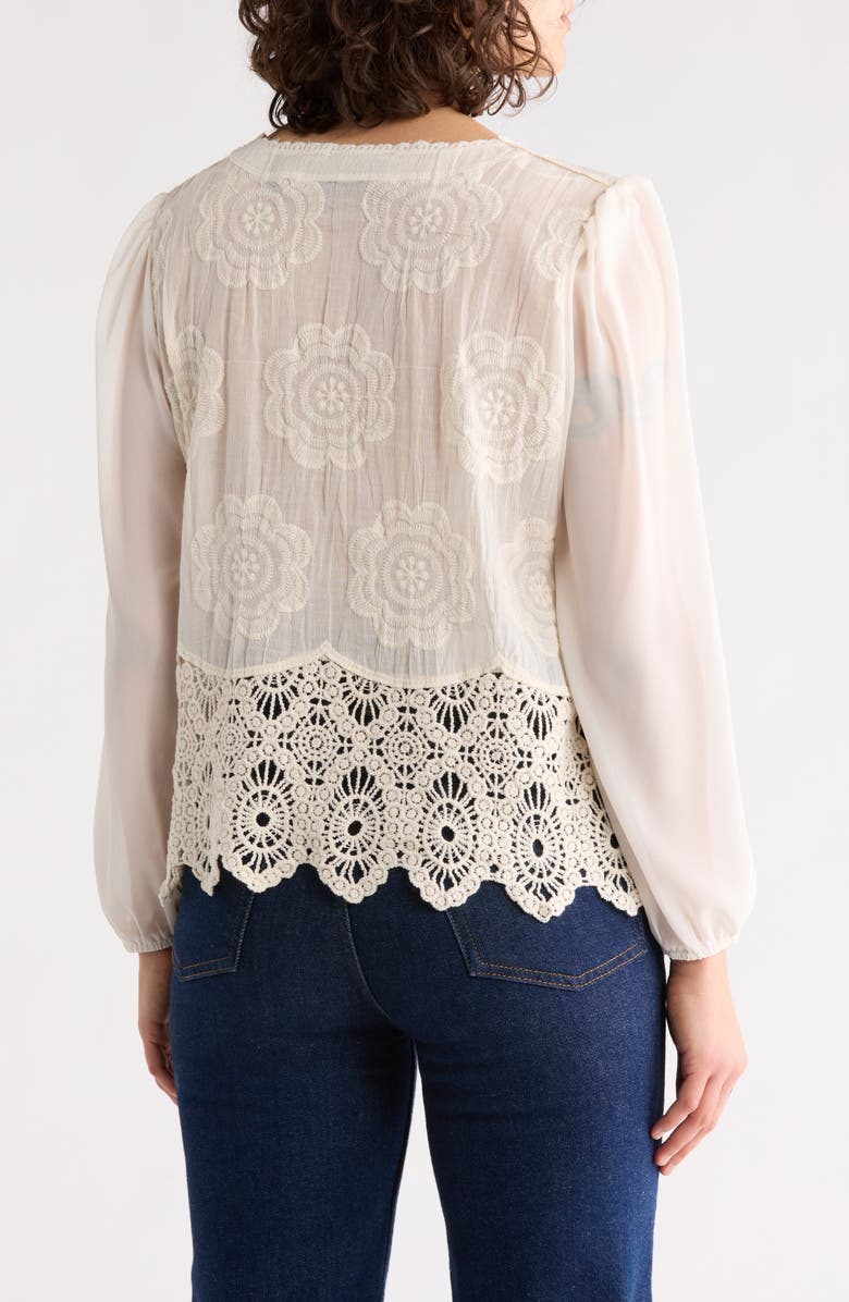 Forgotten Grace Floral Embroidered Cardigan, Alternate, color, Natural