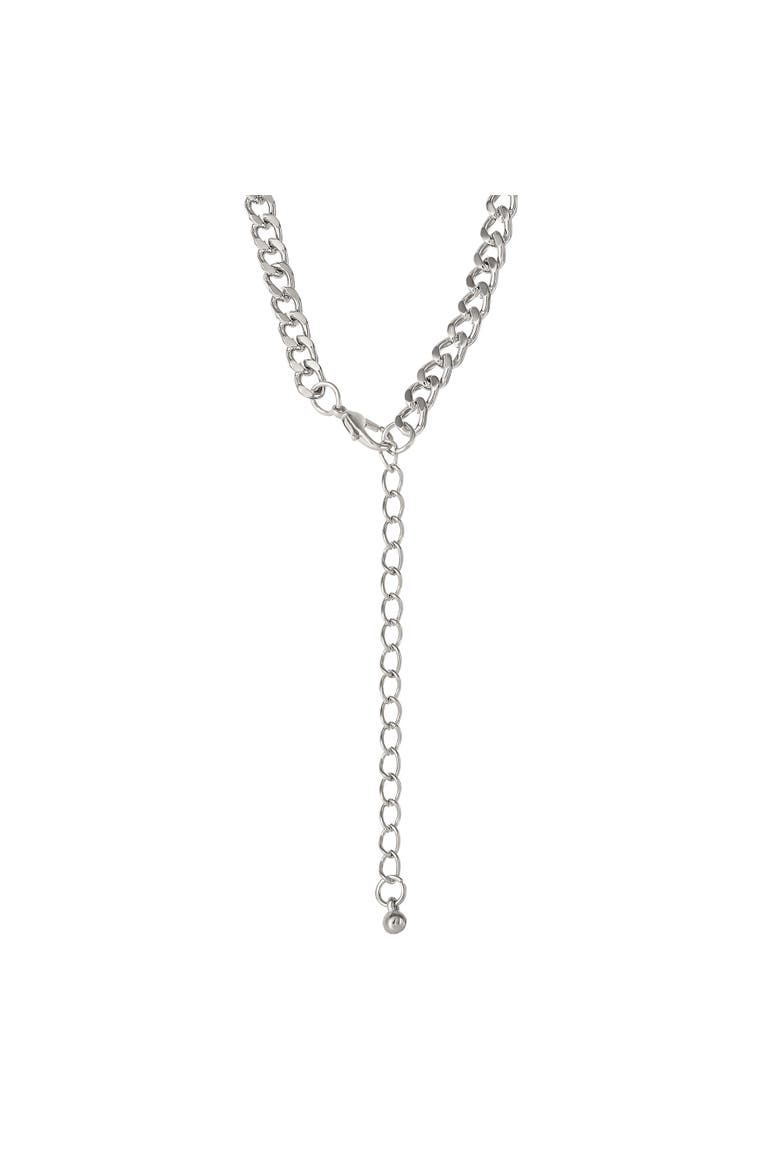 Five Heart Necklace, Alternate, color, Silver