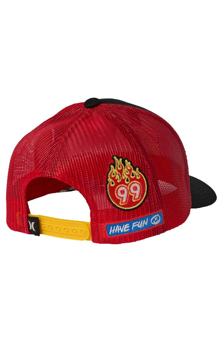 Hurley Men's Hurley Black/Red NASCAR Trucker Snapback Hat, Alternate, color, 