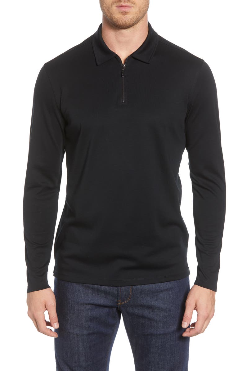 Robert Barakett Georgia Long Sleeve Zip Polo, Main, color, 