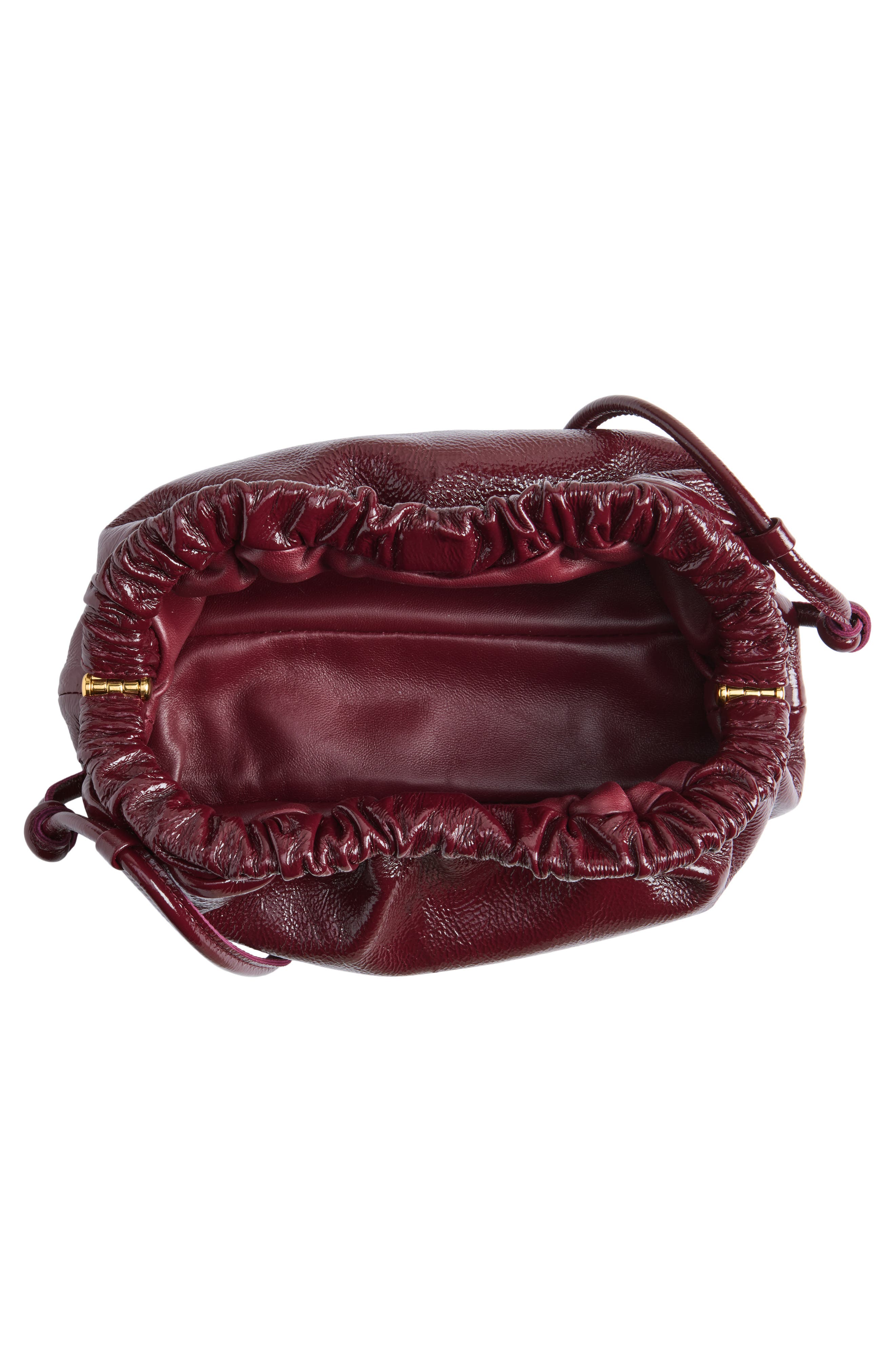 Mini Cloud Leather Clutch, Alternate, color, CLARET