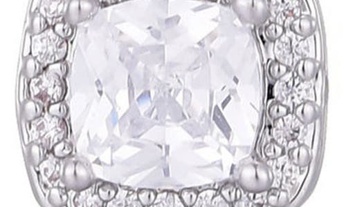 Adornia Cubic Zirconia Halo Cushion Stud Earrings In Silver