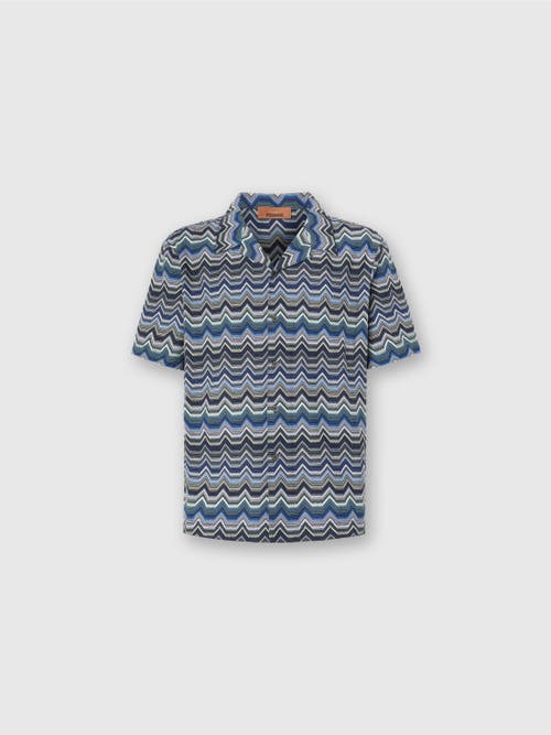 Missoni Bowling Shirt With Geometric Zigzag In Multi