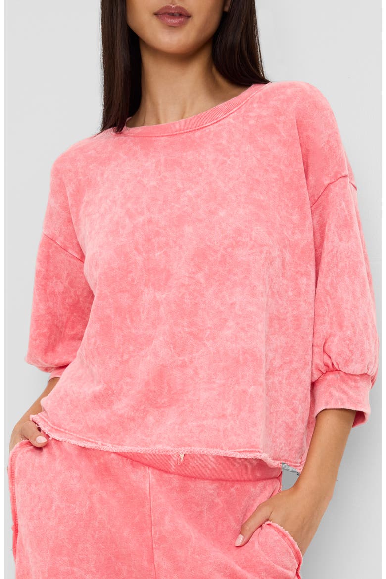 Julia Puff Sleeve Sweatshirt, Alternate, color, CORAL SHERBET