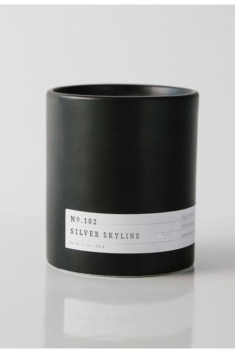 No. 102 Silver Skyline Scented Candle, Main, color, Black