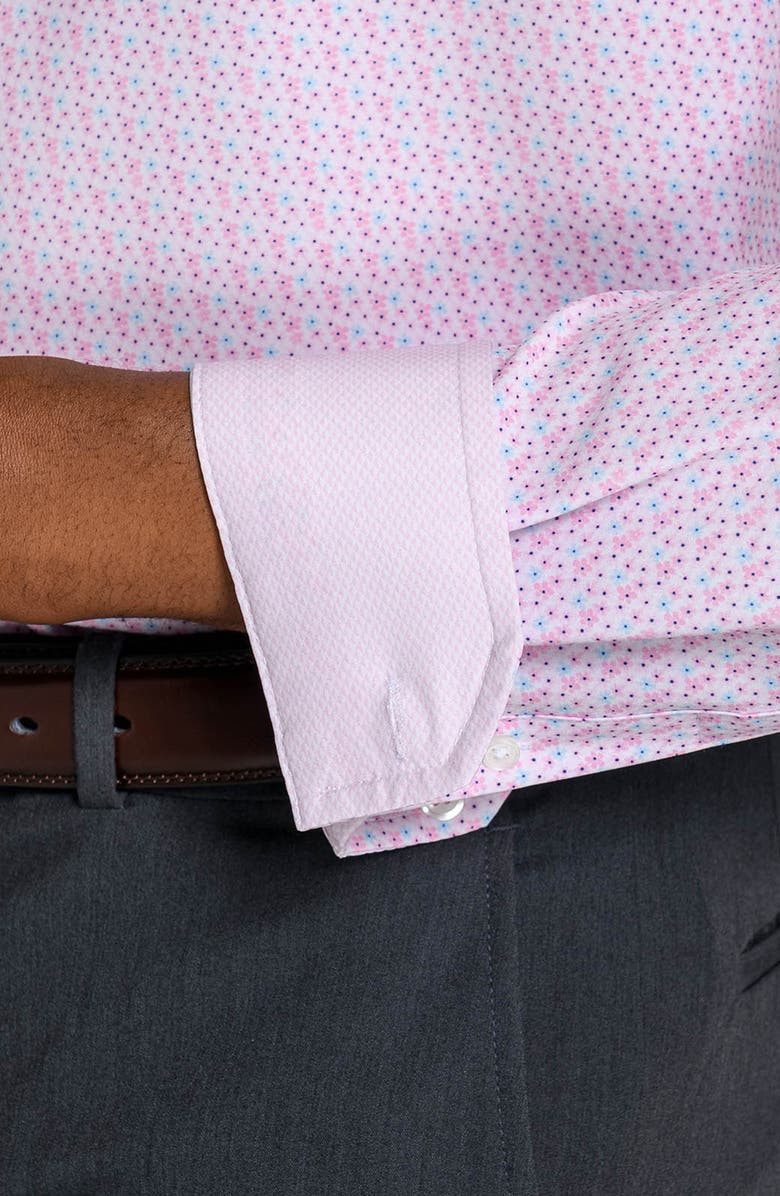 W.R.K Faint Floral Performance Dress Shirt, Alternate, color, White/ Pink