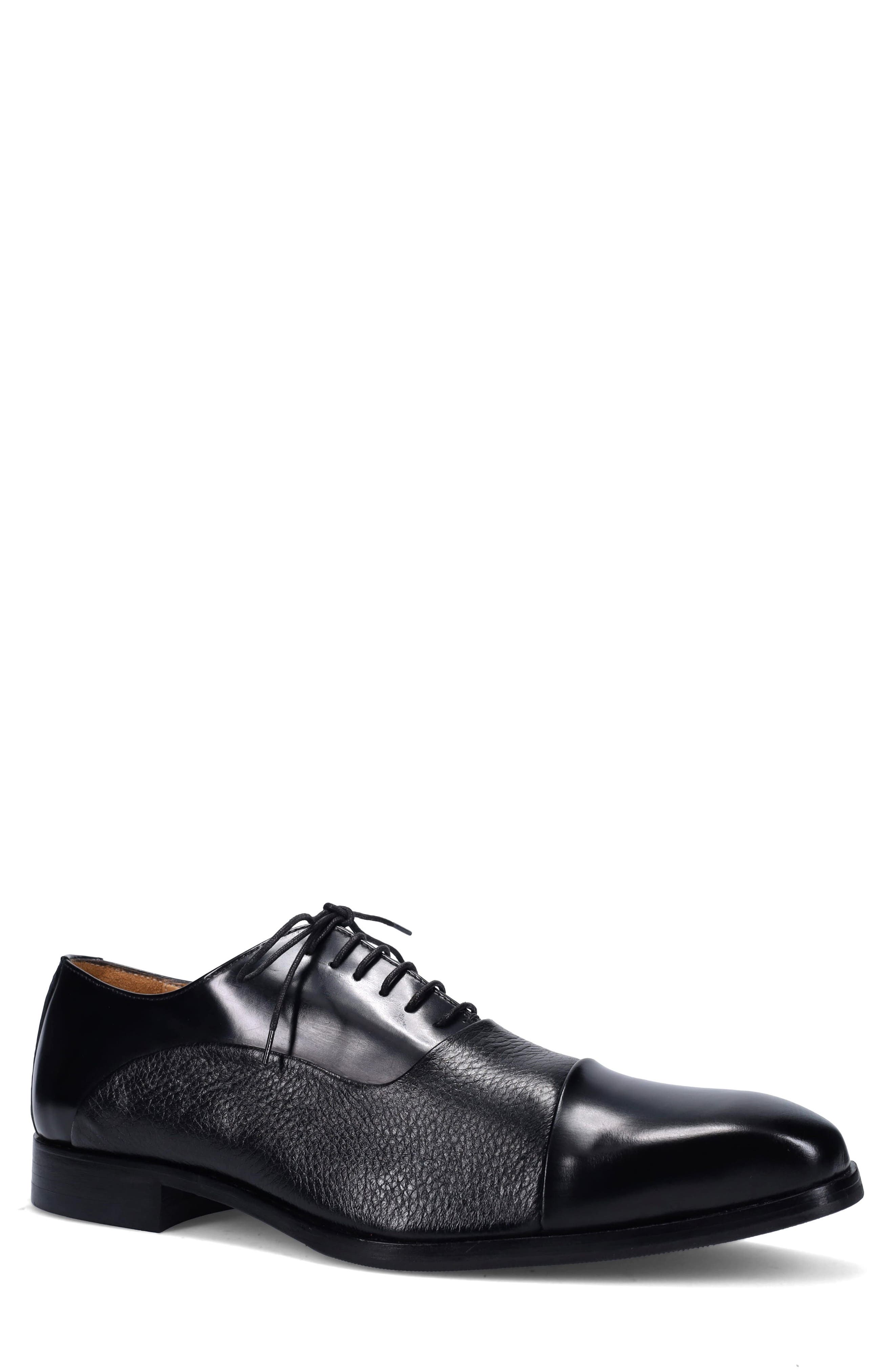 Ron White Edman Weatherproof Cap Toe Oxford, Main, color, Black/ Black