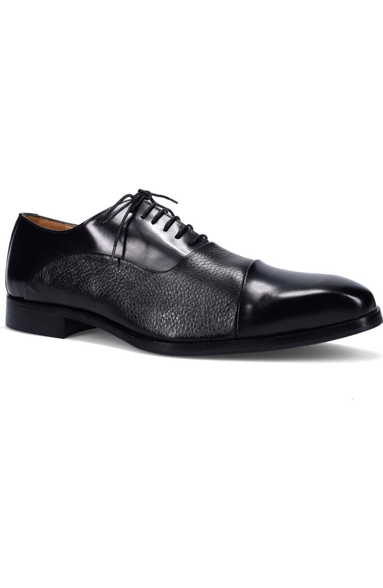 Ron White Edman Weatherproof Cap Toe Oxford, Main, color, Black/ Black