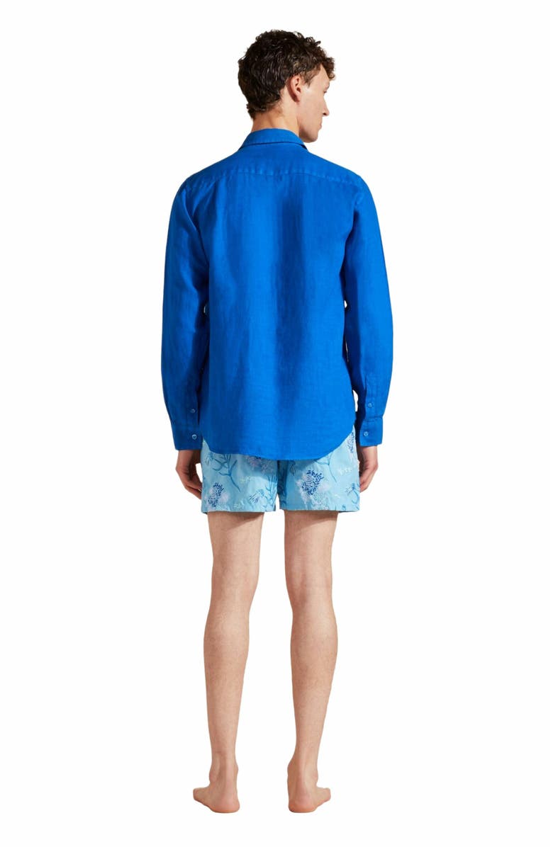 Vilebrequin Men's Solid Linen Shirt, Alternate, color, Palace
