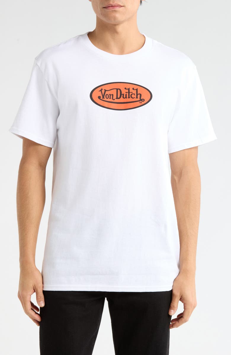 Von Dutch Logo Cotton Blend Graphic T-Shirt, Main, color, White