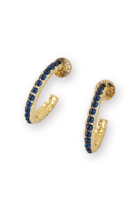 Serena Molten Gemstone Hoop Earrings