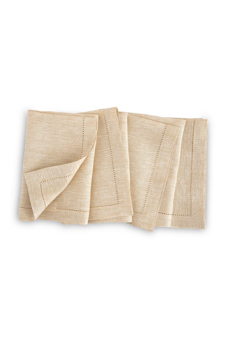 Linen Dinner Napkins Set of 4, 20 x 20" - Milan, Main, color, Champagne Beige