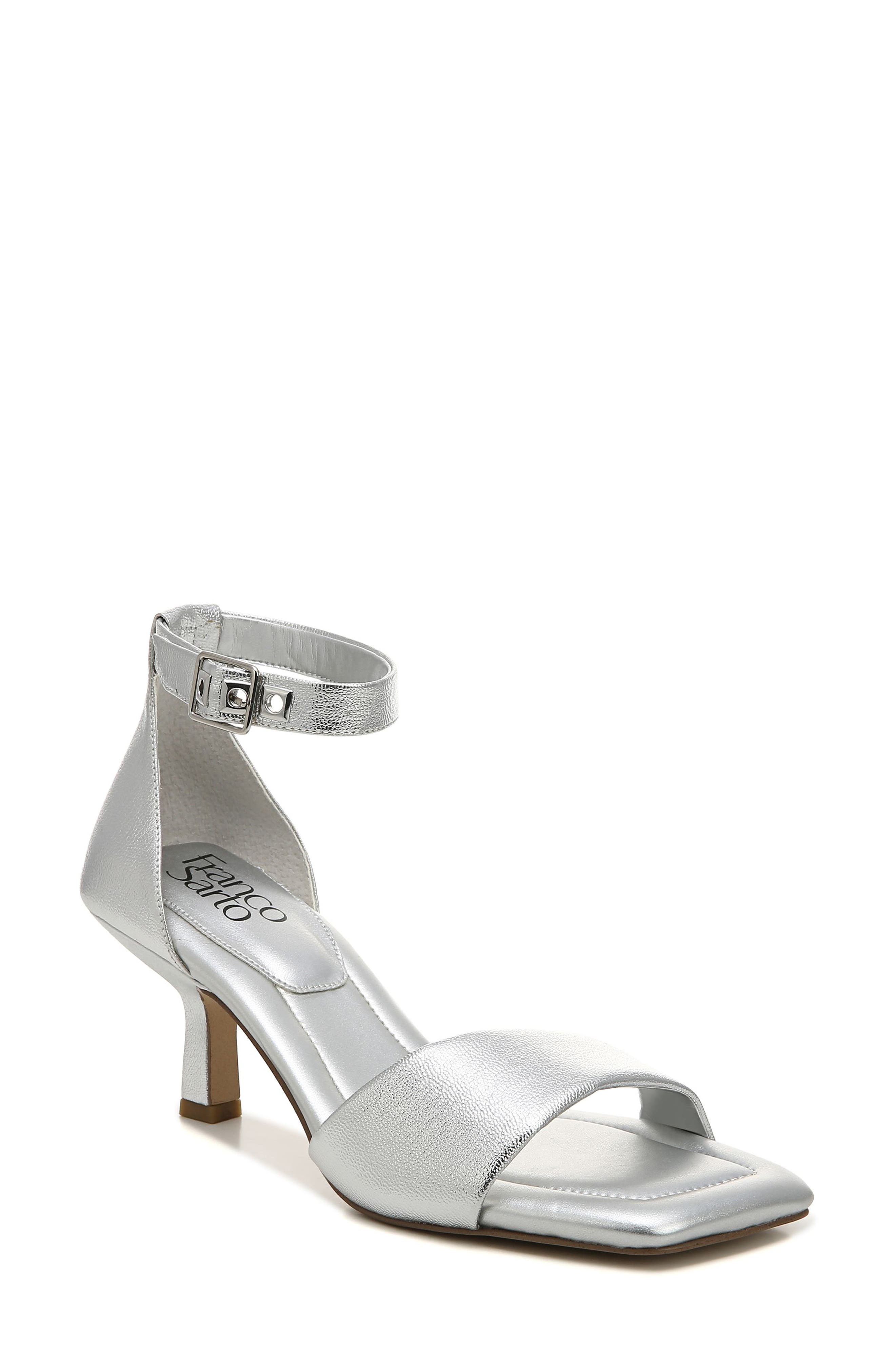 Bery Ankle Strap Sandal, Main, color, SILVER