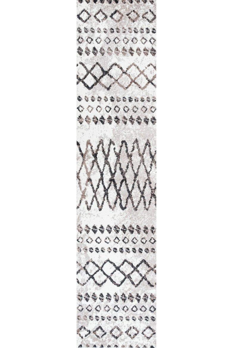 Aksil Moroccan Diamond Area Rug, Alternate, color, Ivory/Brown