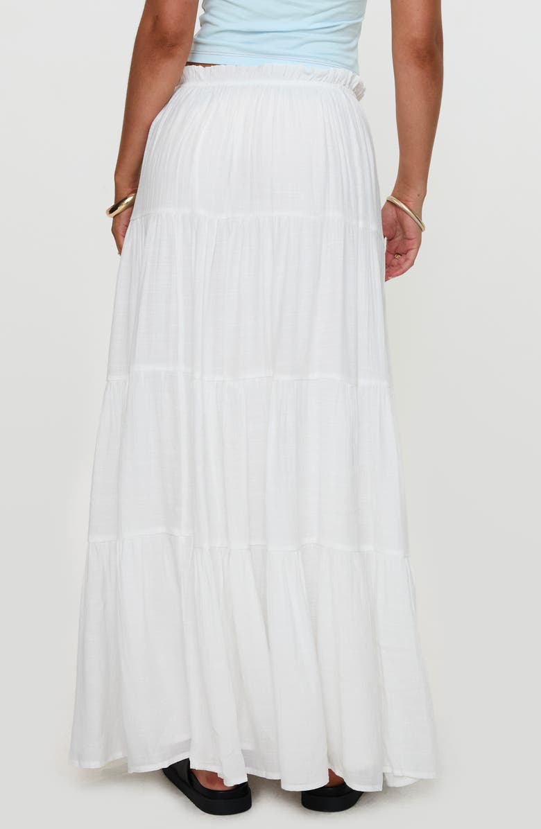 Princess Polly Mya Tiered Maxi Skirt, Alternate, color, White