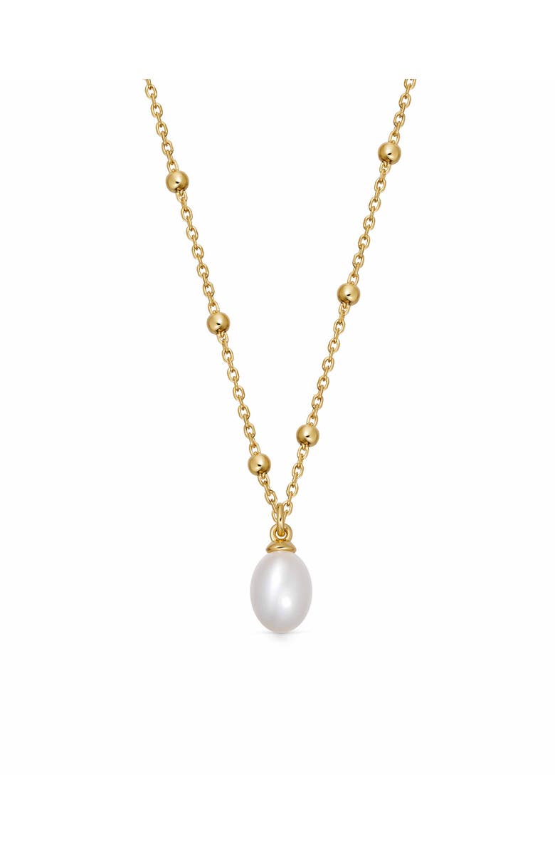 Astley Clarke Gold Biography White Pearl Pendant Necklace, Main, color, White Pearl