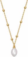 Astley Clarke Gold Biography White Pearl Pendant Necklace
