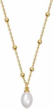 Astley Clarke Gold Biography White Pearl Pendant Necklace