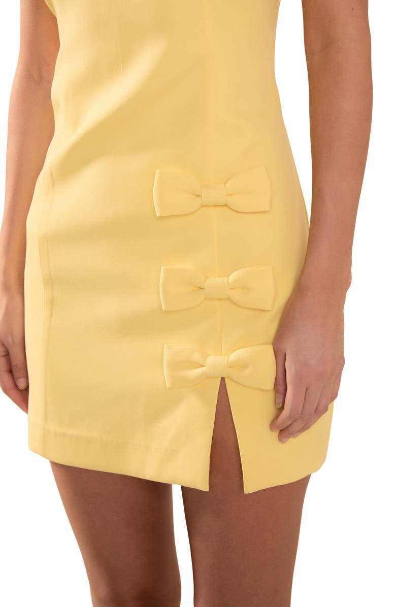 Endless Rose Bow Detail Sheath Minidress, Alternate, color, Butter