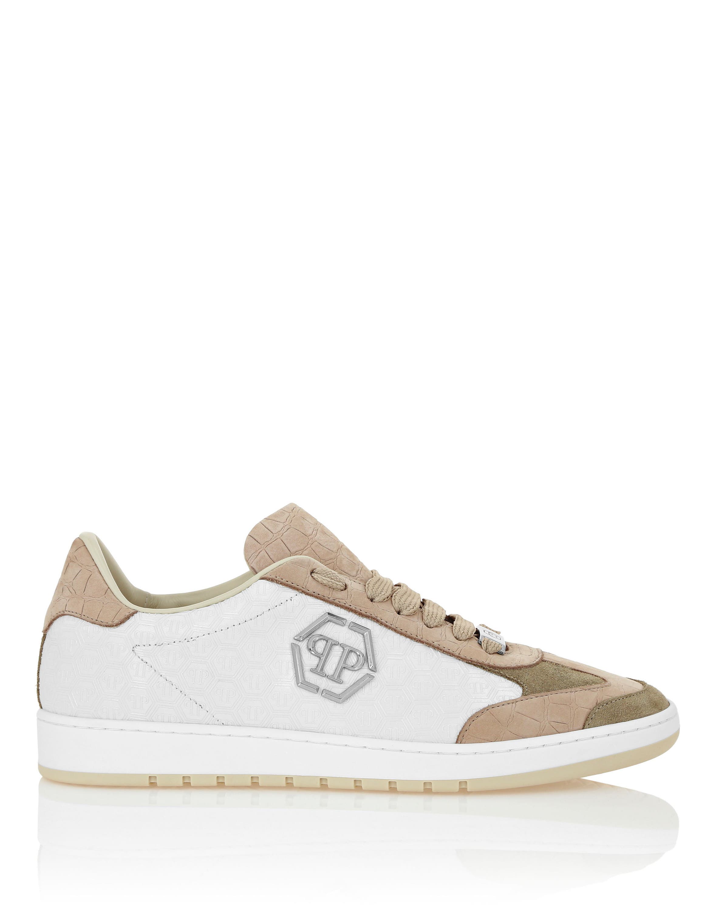 Low Top Sneakers Mixed Monogram Unisex, Alternate, color, beige
